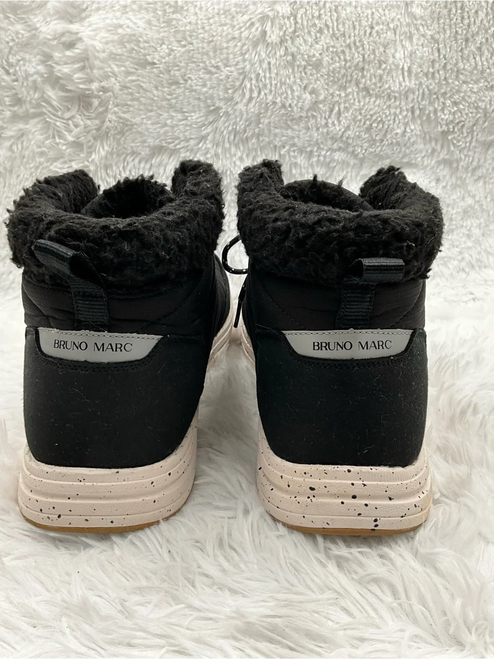 Bruno Marc Boots Size 12 Black Winter 3M Thinsulate Water Resistant Faux Fur